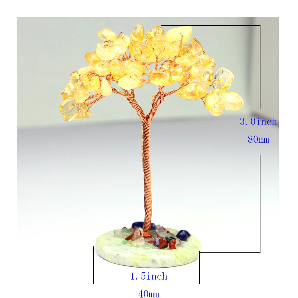 Amethyst Healing Crystals Tree Copper Wire Wrapped on Natural Stone Slice Base Home Desk Living Room Gemstone Decor Mini Sized