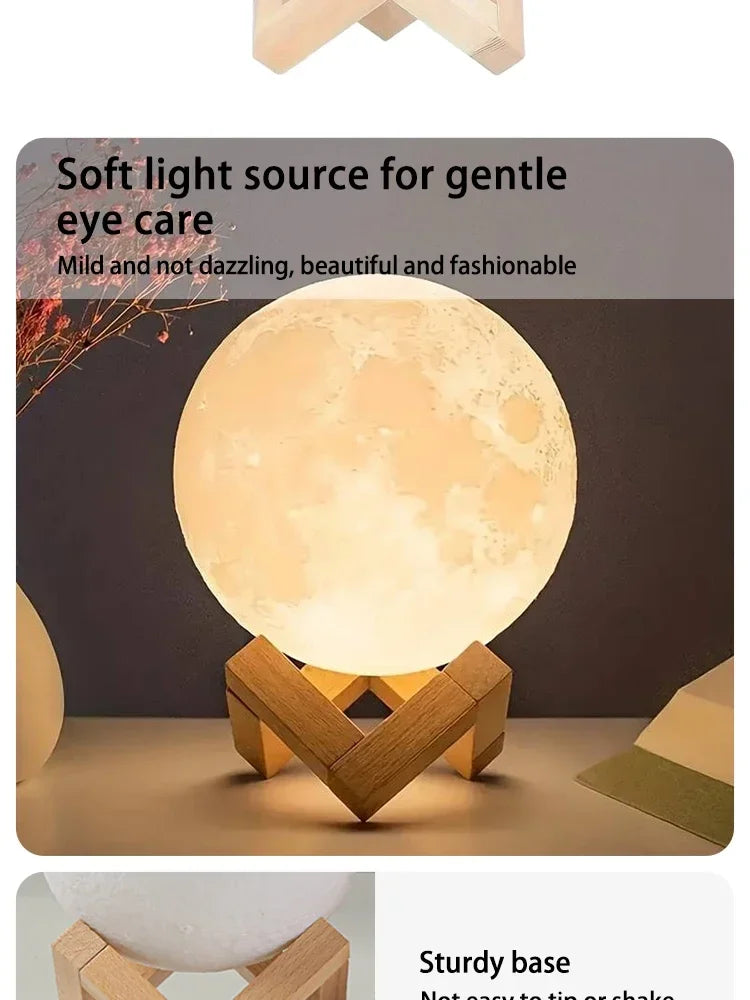 LED 8 cm Moon lamp night light Galaxy Night Light Art Painting Graffiti Birthday Gift Bedroom Living Room Decoration