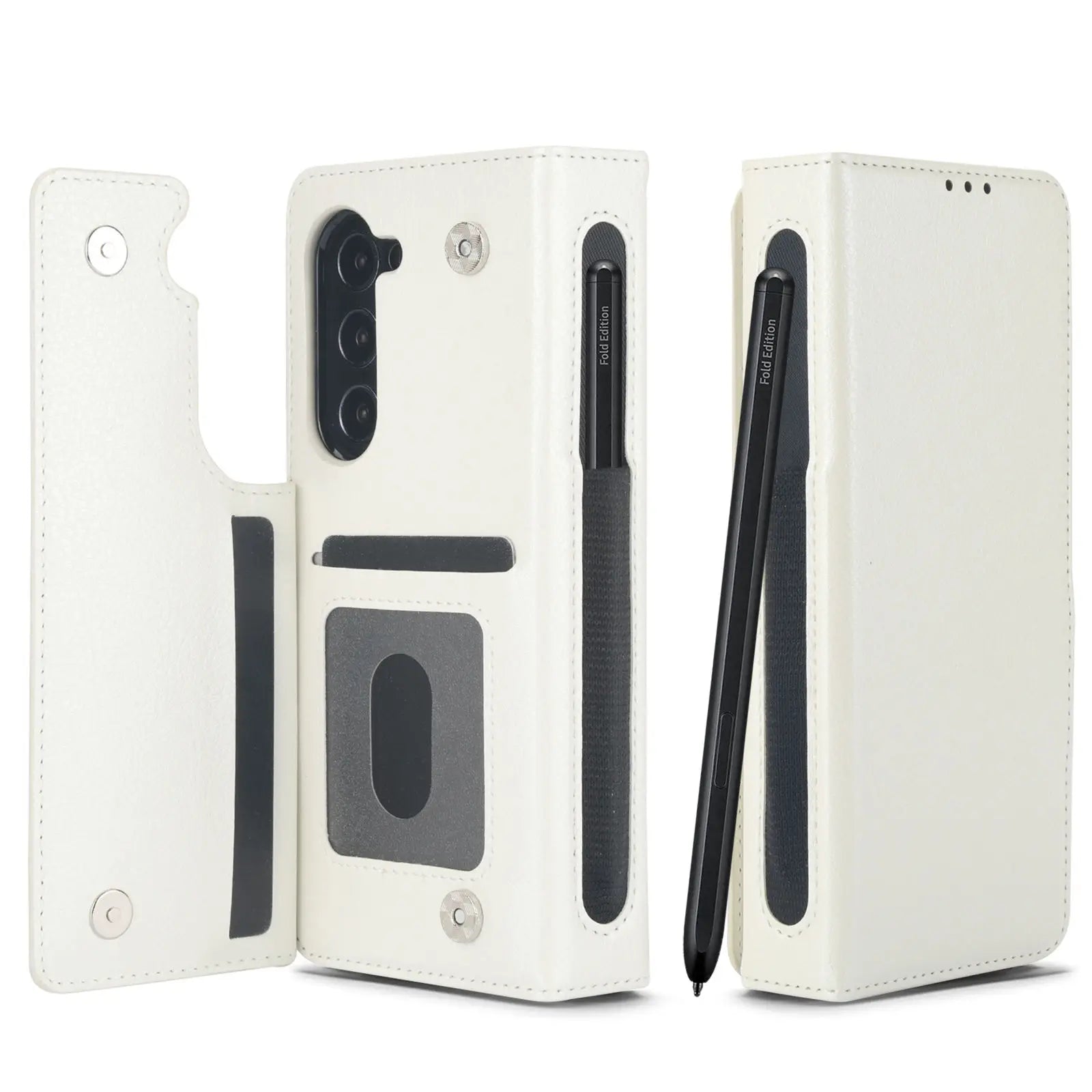 for Samsung Galaxy Z Fold 5/4/3 Phone Case,【RFID Blocking】for Women Men with Card Holder Leather Protective Cover for Z Fold 5