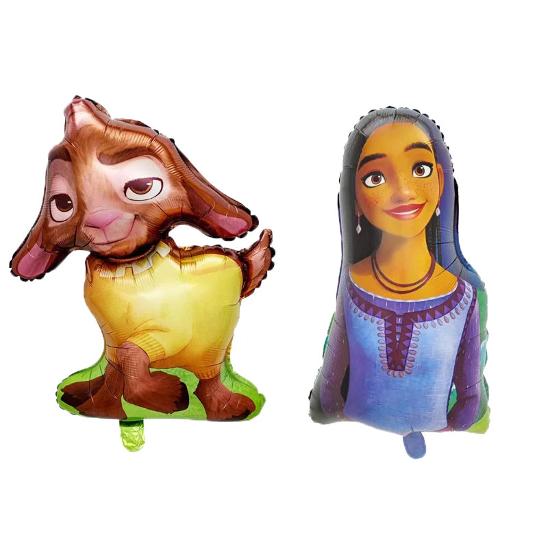 Cartoon Wish Birthday Party Decorations Asha Goat Balloons Disposable Tableware Plate Straw Napkin Princess Baby Shower Supplies