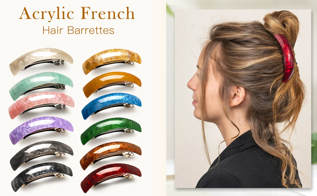 3Pcs Beautiful French Hair Lines Simple Retro Classic Large Snap Barrettes hair accessories ,large hair barrettes for women
