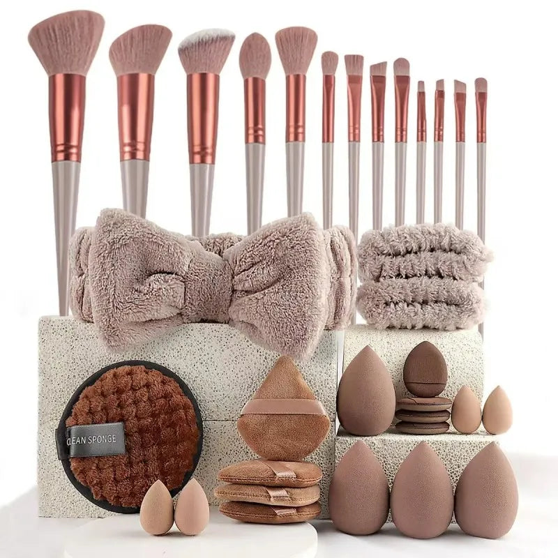 33 Pcs Makeup Sponge Set Foundation Blending Sponge, Makeup Wedges for Flawless Finish, Makeup Removing & Cleaning, Reusable & L