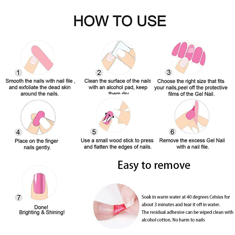 20/22tipsChristmas Semi Cured Nail Sticker UV Led Lamp Semi Cured Gel Design Nail Decals Waterproof Nail Stickers Nail Manicure