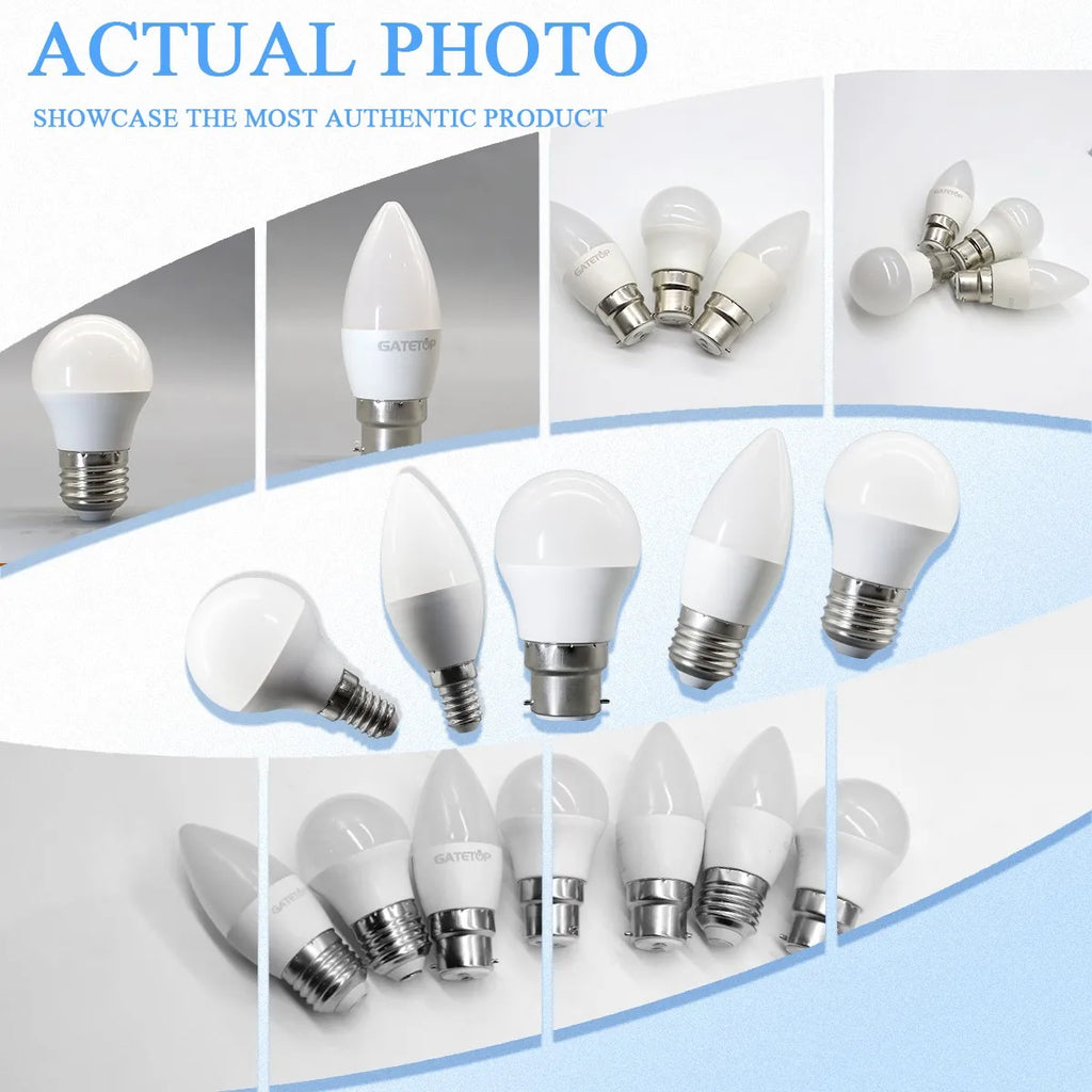 10PCS/LOT LED Candle Light Mini Bulb C37 G45 AC220V E14 E27 B22 Head Light Flicker-free 3W-7W Suitable for Home Study Lighting