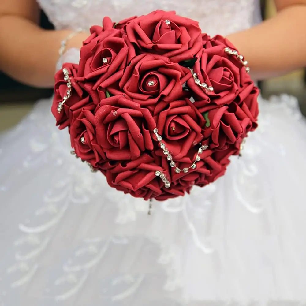 PE Foam Roses Artificial Flowers Wedding Bride Bouquets Festival Decor DIY Gift Wreath Home Table Outdoor Garden Party Hot Sales