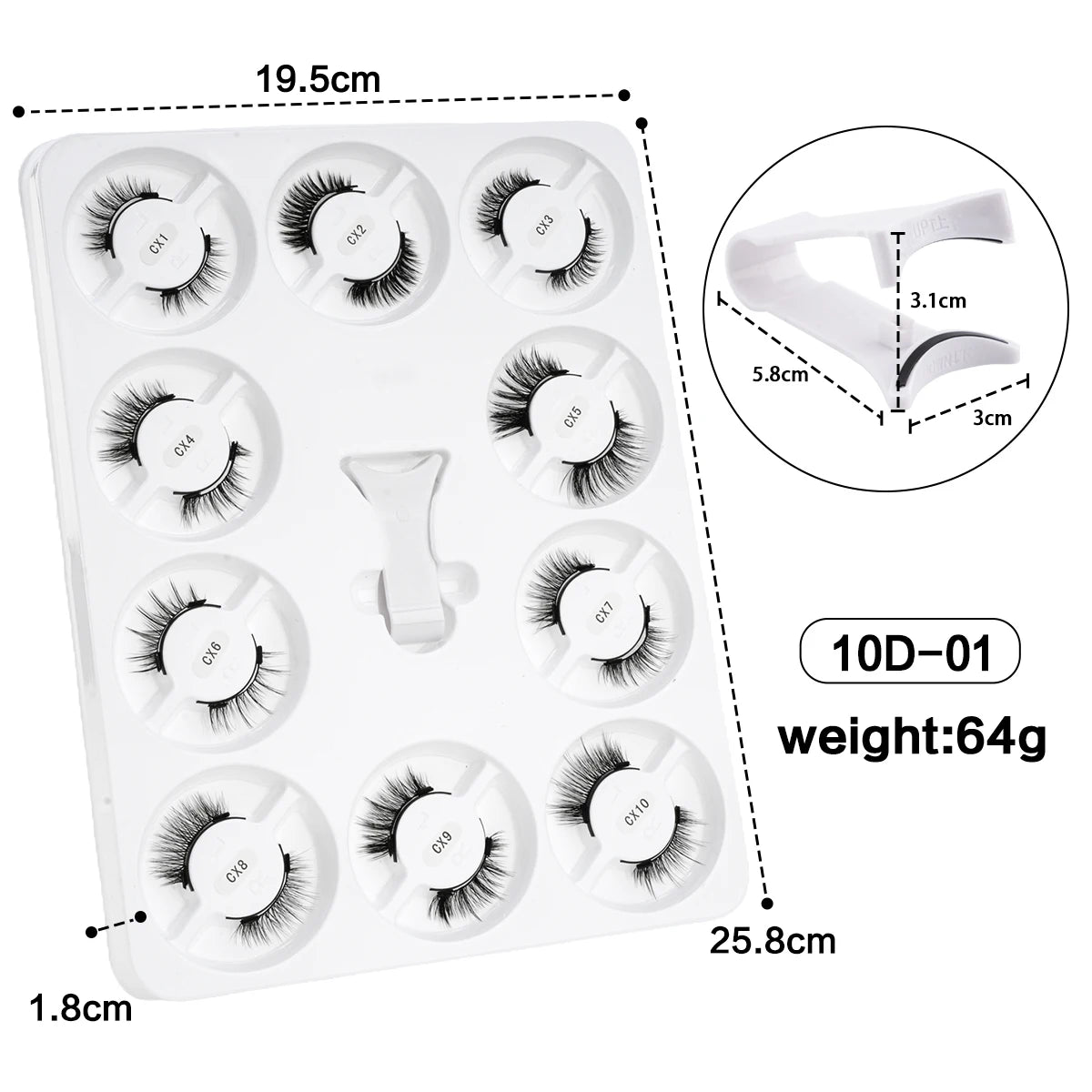 Magnetic Lashes Kit With Curler 10 pairs Reusable Fluffy Natural Magnetic Mink False Eyelashes Waterproof No Glue Needed Makeup