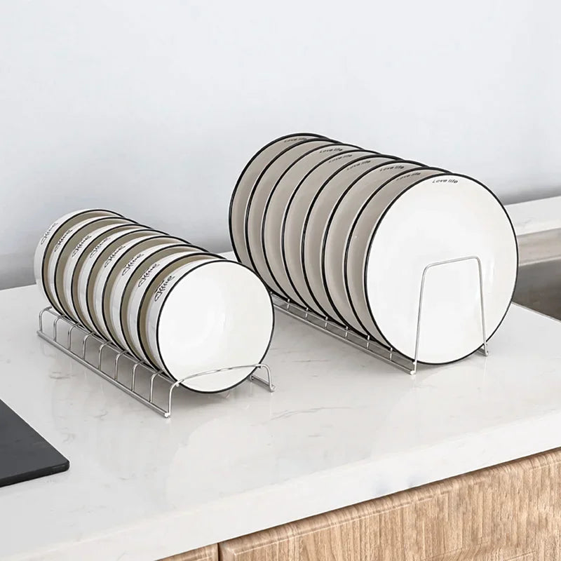 Stainless Steel Dish Storage Rack Lid Holder for Kitchen Cabinet Dining Room Restaurant Utensils Drainer Rack Multipurpose Plate
