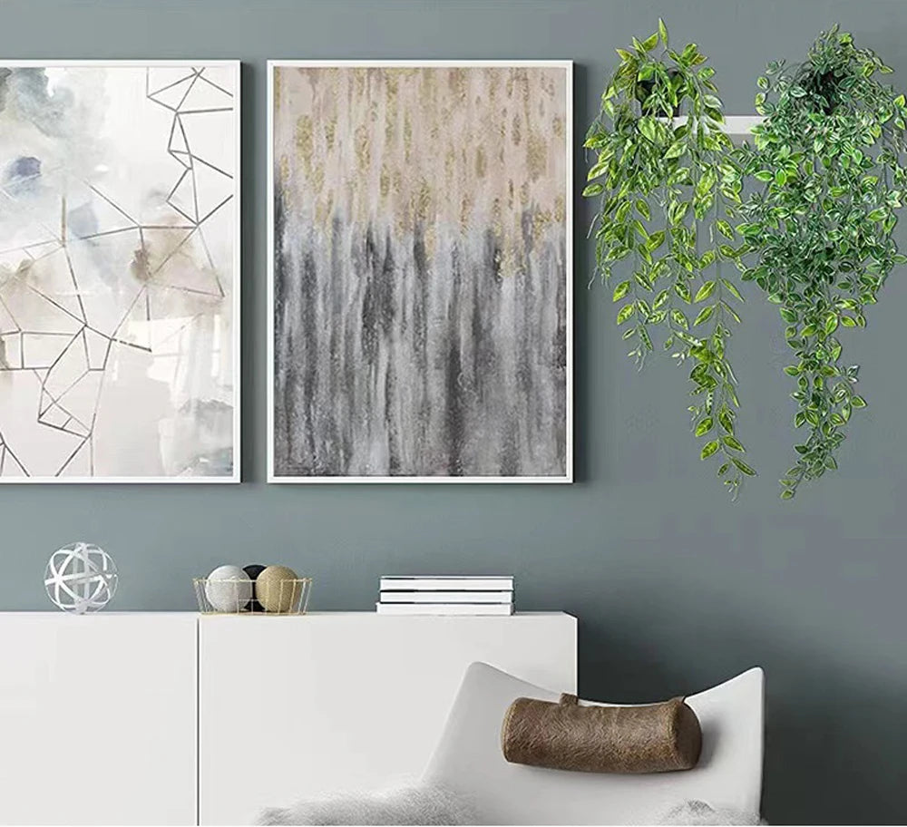 1pc Artificial Hanging Plant Eucalyptus Rattan Potted Green Plant Suitable Mandala Vine for Room Wall Home Shelf Interior Decor