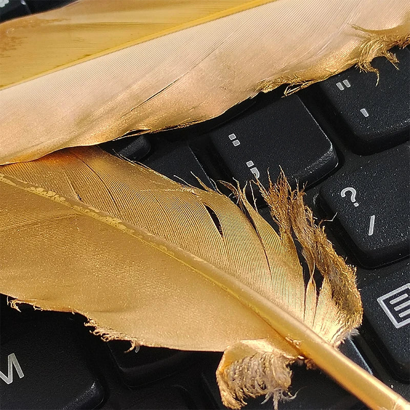 48pcs Goose Gold Feathers For Crafts Bulk Long Hats Vases Pictures House Salon Wedding Bus 14-20cm Carnival Plumas Easter Flower