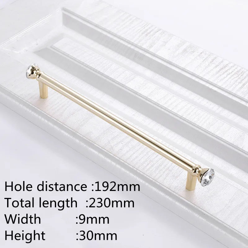 KK&FING Luxury Crystal Handles Drawer Knobs Zinc Alloy Kitchen Cabinet Handles Wardrobe Door Pulls Furniture Handle Hardware