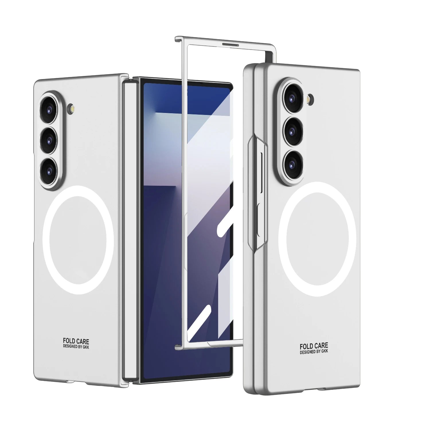 Magnetic Wireless Charging Phone Case For Samsung Galaxy Z Fold 7 6 5 Ultra-thin With Glass Film Z Fold7 Fold6 Protective Cover