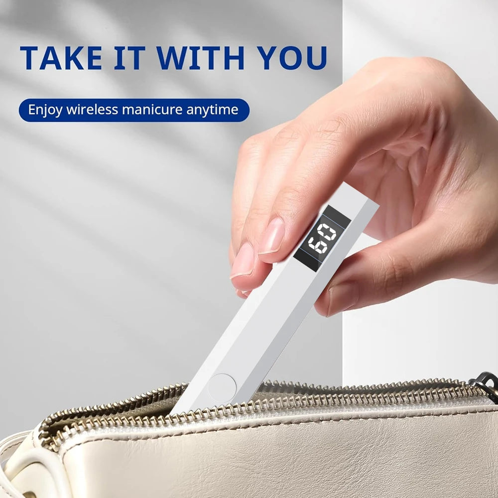 Mini UV Nail Light, Rechargeable Handheld Nail Dryer with Timer & Indicator, for Fasting Drying, Gel Nails and DIY Manicure Art