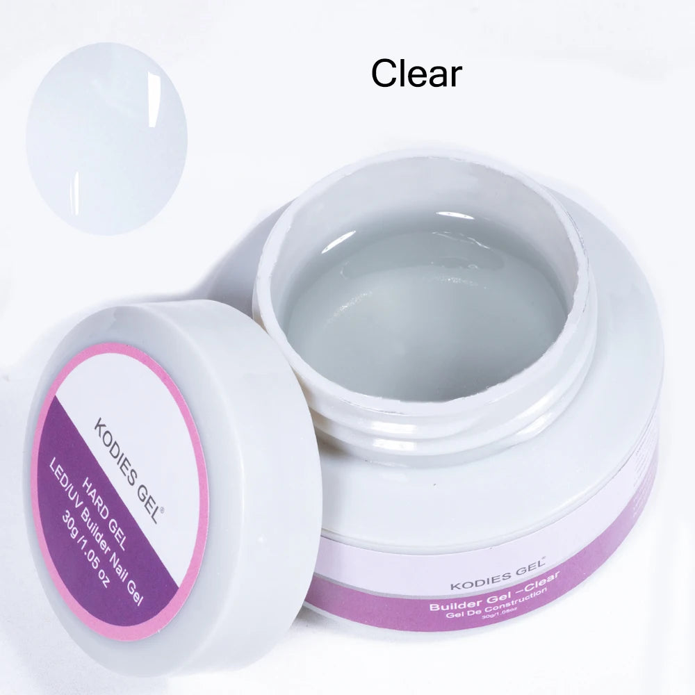 KODIES GEL 30g Builder Extension Nail Gel for Clear White Pink Construction UV Hard Gellak Camouflage Acrylic Manicure Sculptin