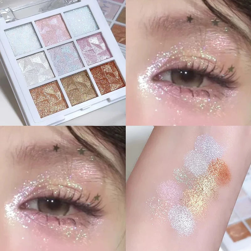 Eyeshadow Palette with Pearlescent & Matte Finishes - 9 Colors Eyeshadow Palette Long-Lasting Makeup Palette,Versatile Makeup