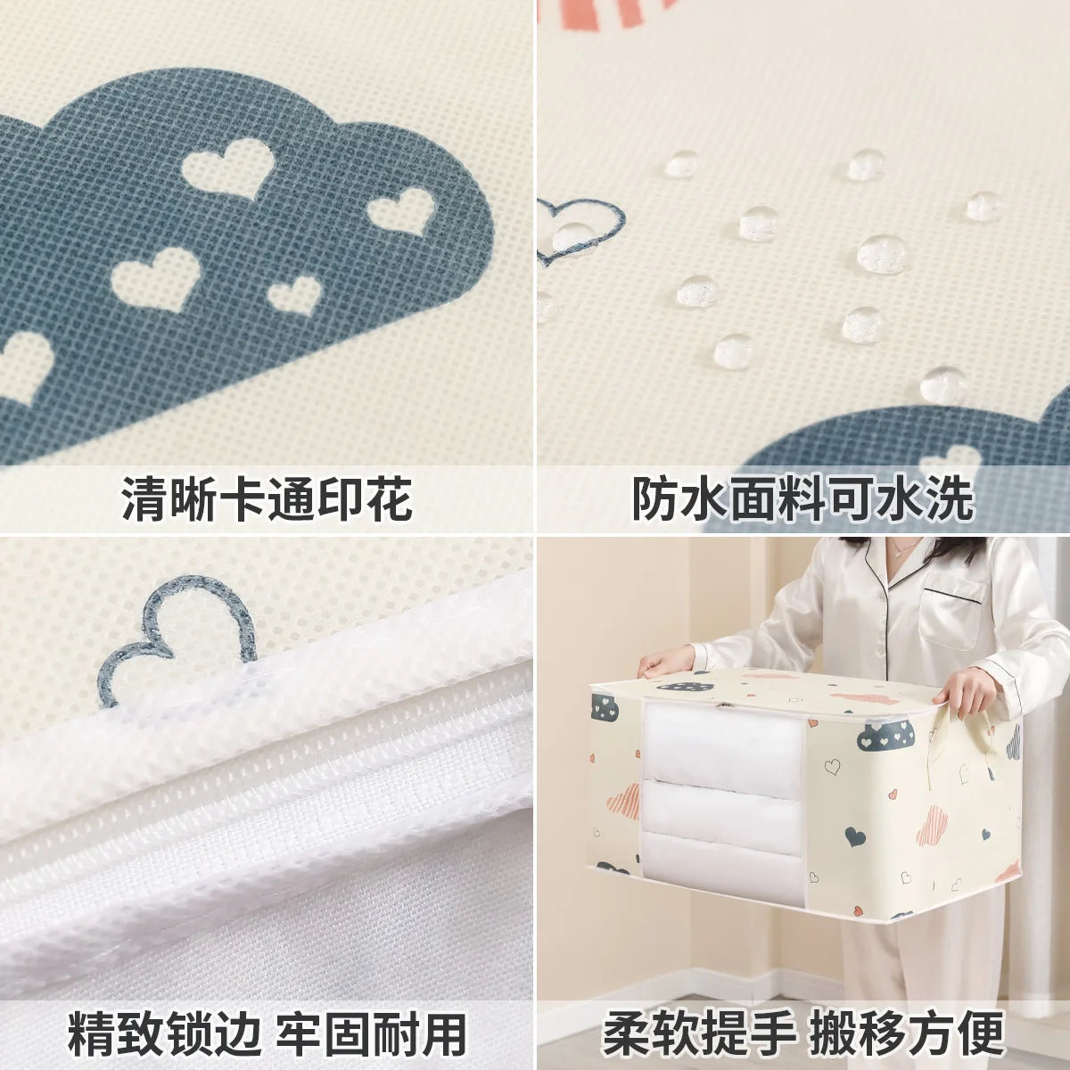 4/2/1PCS Big Capacity Quilt Clothes Duvet Blanket Storage Bag Organizer Sorting Bags Dustproof Closet Under-Bed Moisture Proof