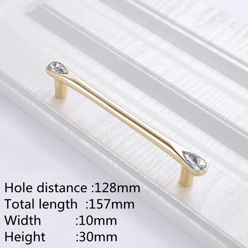KK&FING Luxury Crystal Handles Drawer Knobs Zinc Alloy Kitchen Cabinet Handles Wardrobe Door Pulls Furniture Handle Hardware