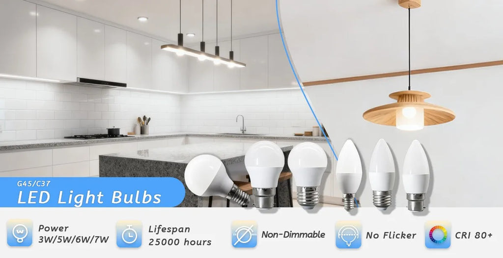 10PCS/LOT LED Candle Light Mini Bulb C37 G45 AC220V E14 E27 B22 Head Light Flicker-free 3W-7W Suitable for Home Study Lighting