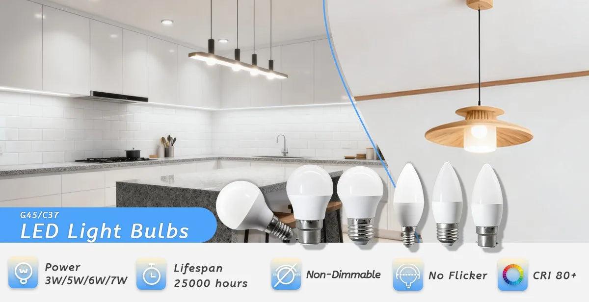 10PCS/LOT LED Candle Light Mini Bulb C37 G45 AC220V E14 E27 B22 Head Light Flicker-free 3W-7W Suitable for Home Study Lighting