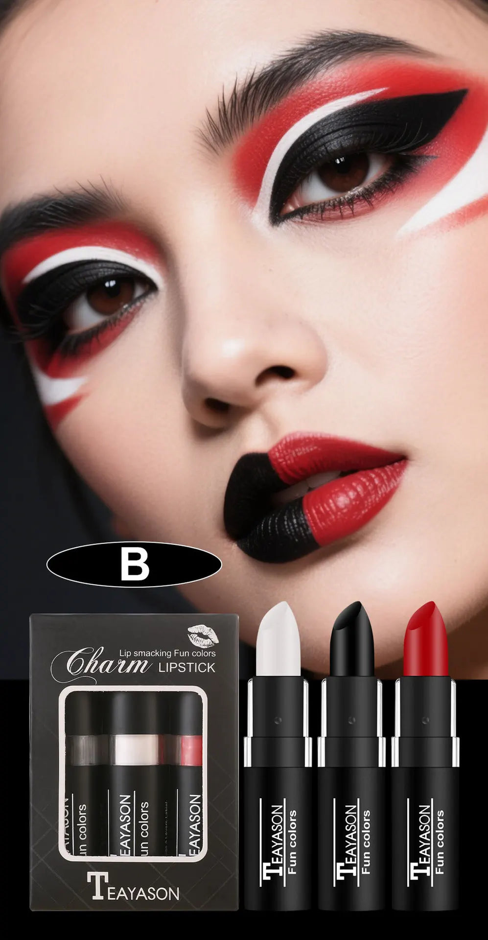 Matte Lipstick Velvet Finish Waterproof Long Lasting Non Transfer Dark Shades Black White Red Holiday Makeup