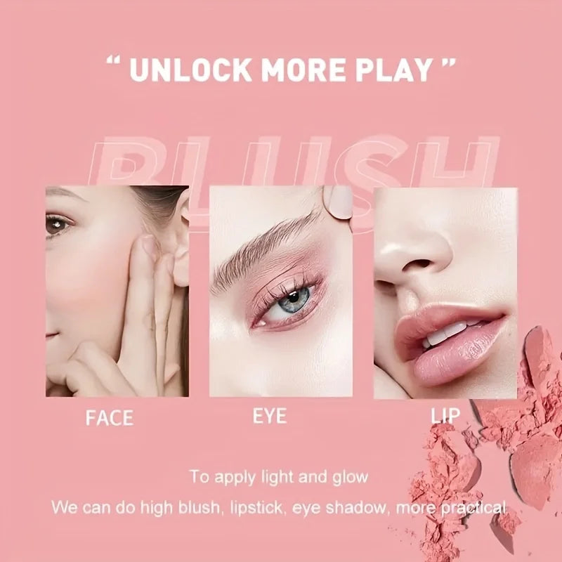 Matte 3D Single Color Blush Natural Cheek Tint Waterproof Face Contouring Powder Soft Korean Style Female Makeup Brightening