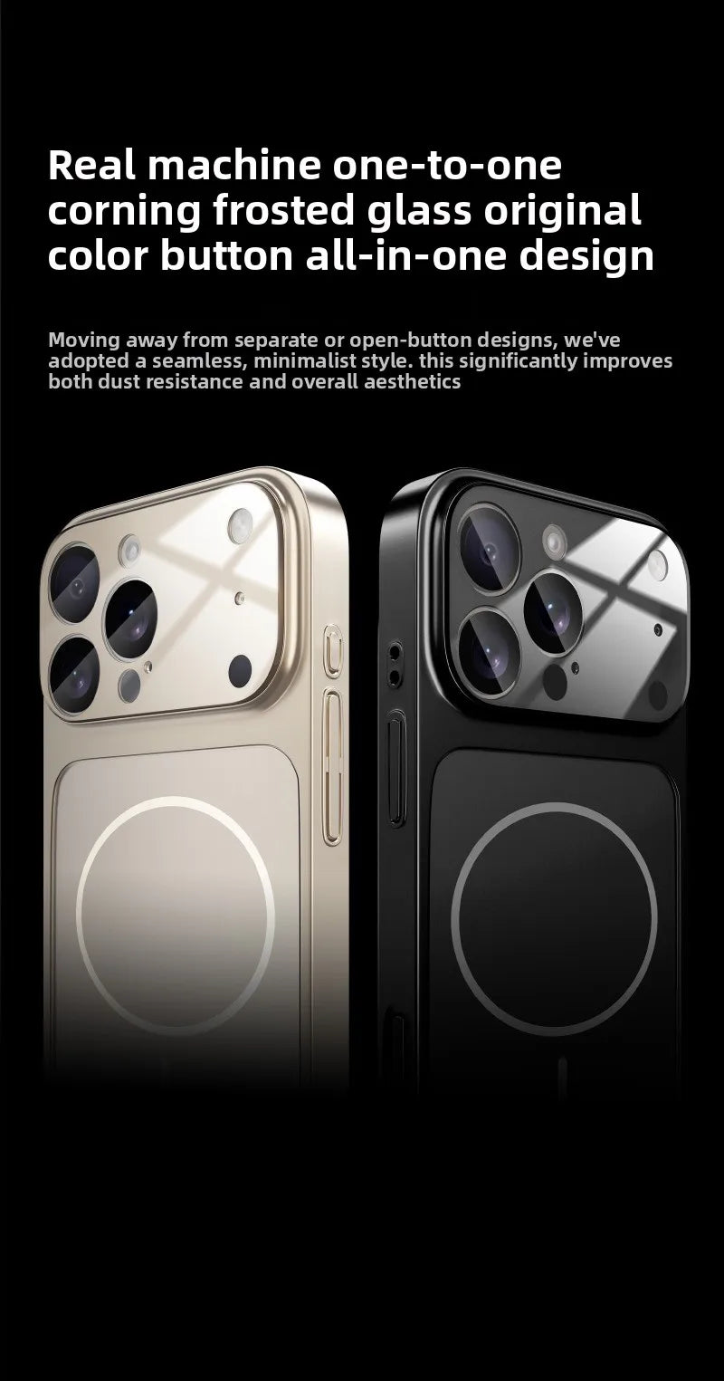 Original Glass Nano Matte For Magsafe Wireless Charging Armor Phone Case For iPhone 17 16 15 14 13 Pro Max 17 Air Magnetic Cover