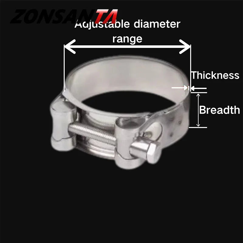 1pcs 304 Stainless Steel Powerful Hose Clamp Exhaust Air Water Pipes Durable Sealing Powerful Strength Repair Welding Tools