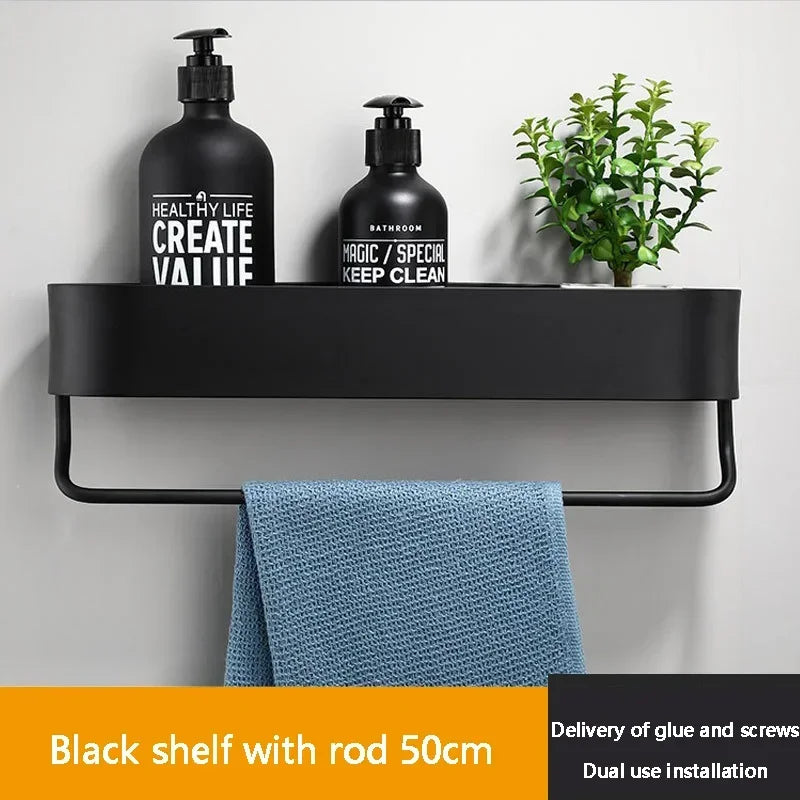 Aluminum Toilet Storage Rack Wall Mounted Bathroom Storage Rack Things for Bathrooms Organizer Bathroom Accessory