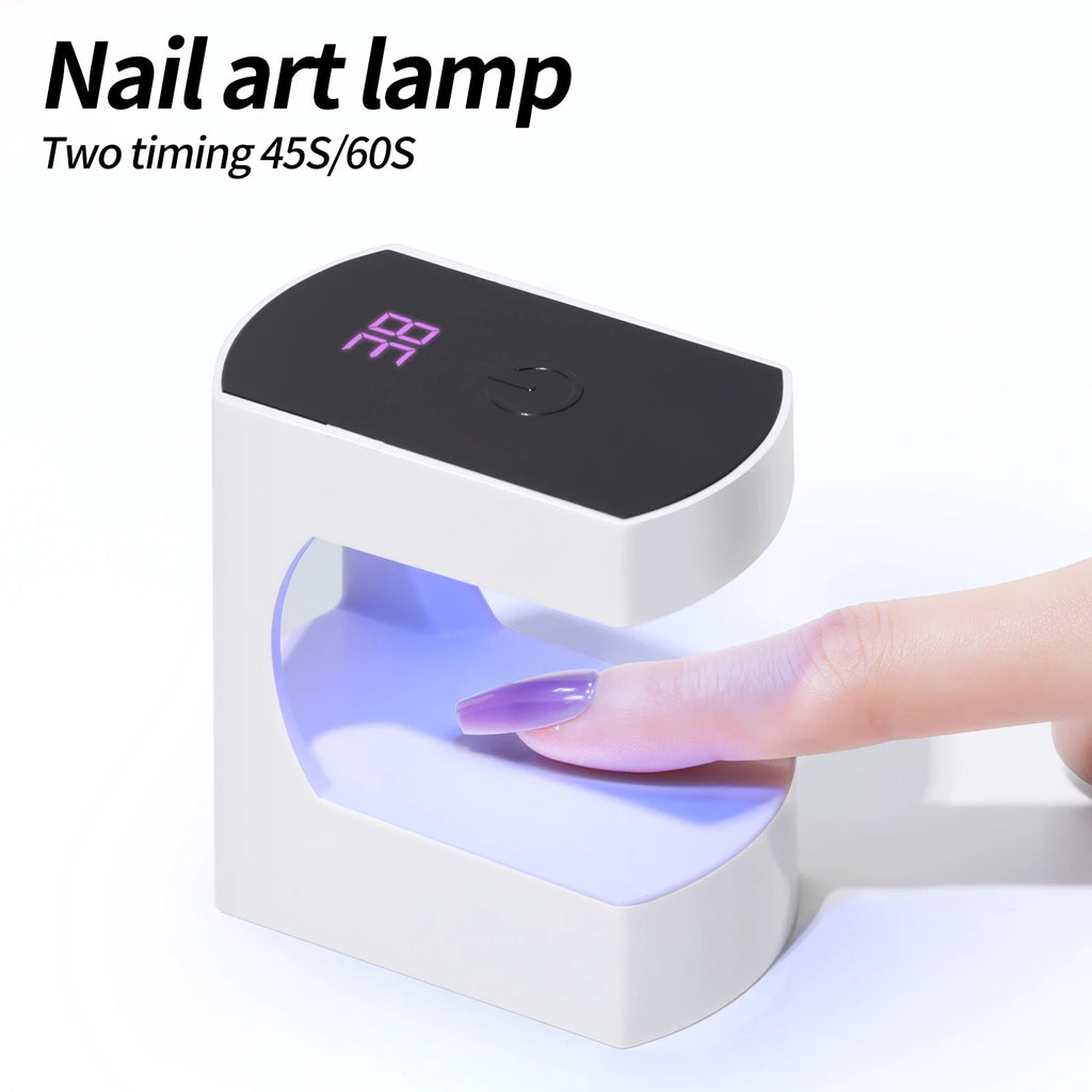 YIKOOLIN Mini LED Nail Lamp with Timer Quick-Dry Light Portable Travel Nail Dryer for Manicure Art DIY Nail Art