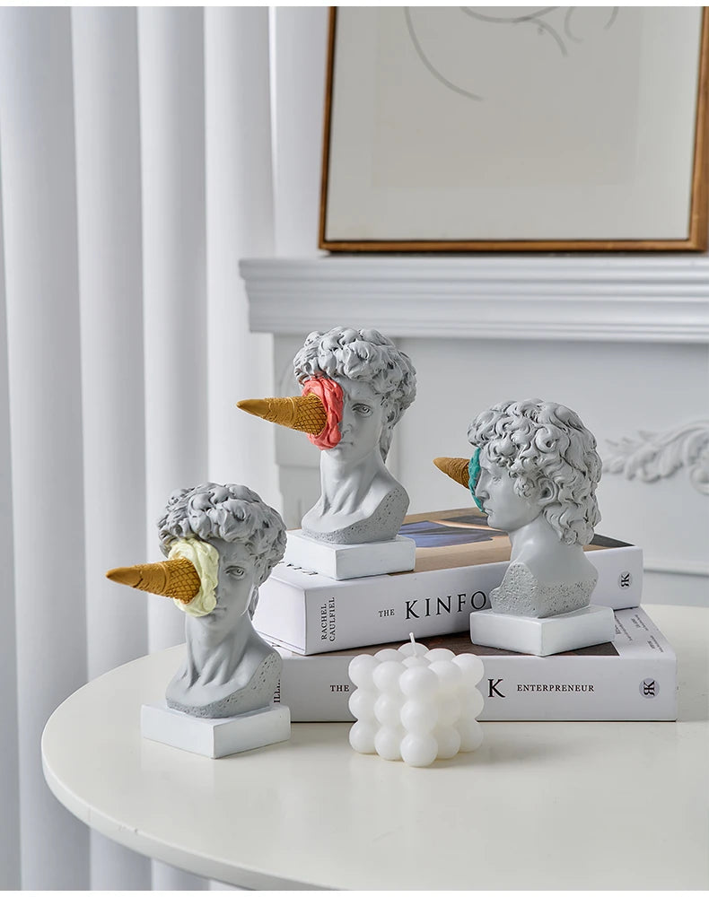 Modern Nordic Figure Ornament Ice Cream David Figurine Home Decor Sculpture Office Bookshelf Desktop Art Decoration David Statue