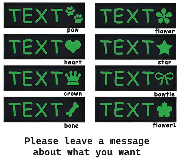 2 PCS Personalized Dog Name Labels Colorful Pattern Pet Harness Custom Tag Removed Stickers ID Dog Chest Strap Vest Collar Tag