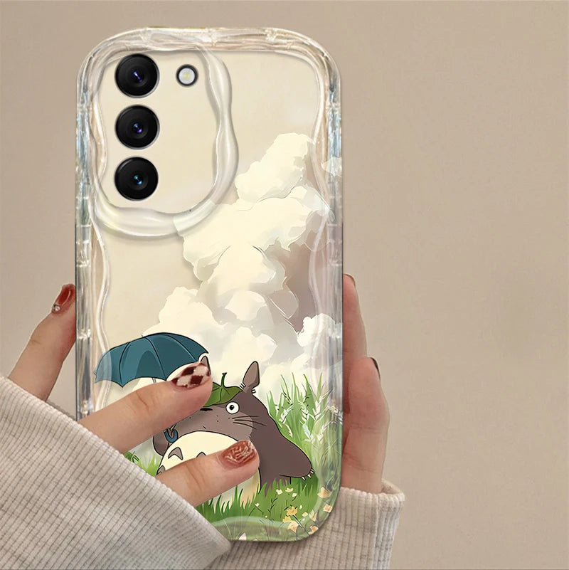 T-Totoros Wave Case for Samsung Galaxy A53 A50 A50S A36 A35 A34 A32 A30 A26 A25 A24 A20 A16 A15 A06 A05S A05 M55 M54 5G Cover