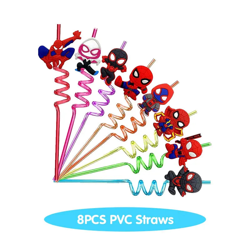 Spidey And His Amazing Friends Birthday Decoration Tableware Supplies Party Paper Cups Plates Tablecloth Banner Balloons For Kid