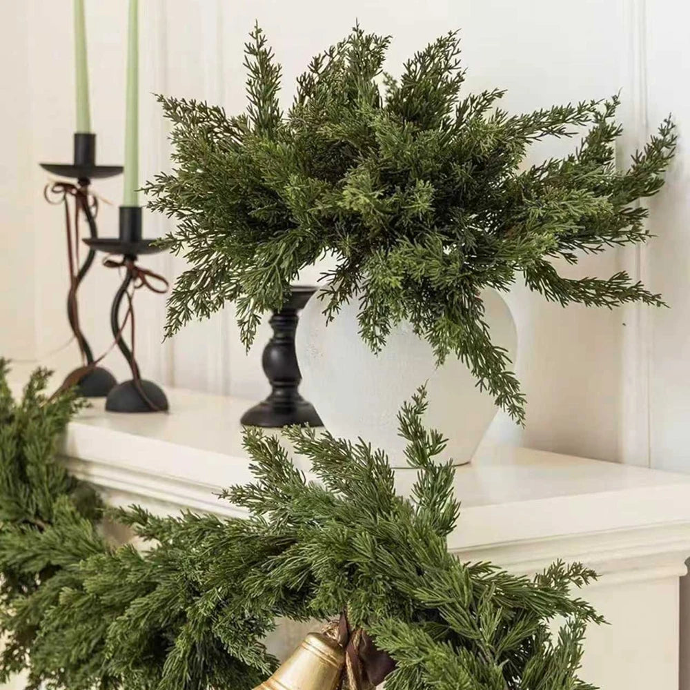 Artificial Plant Leaves Christmas Tree Party Home Room Table Decoration Outdoor Yard Garden Material Wedding Flower Diy Gift Box