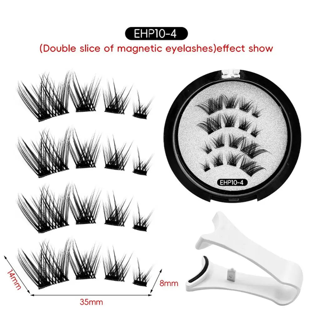 Glue-free Magnetic Eyelashes 3D Natural Effect Magnetic Eyelashes Reusable Eye Makeup False Lashes Beauty Eyelashes Supplies