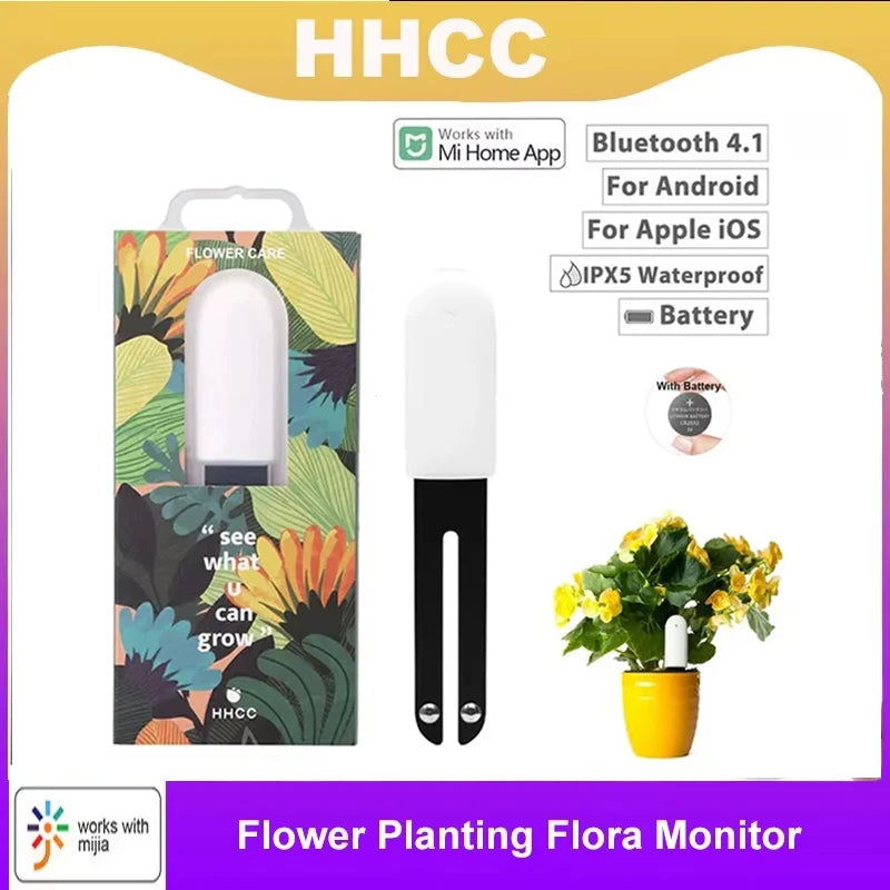 HHCC Smart Flower Flora Monitor Garden Care Plant Grass Soil Water Fertility Tester Sensor Gardening Detector for Xiaomi Mijia