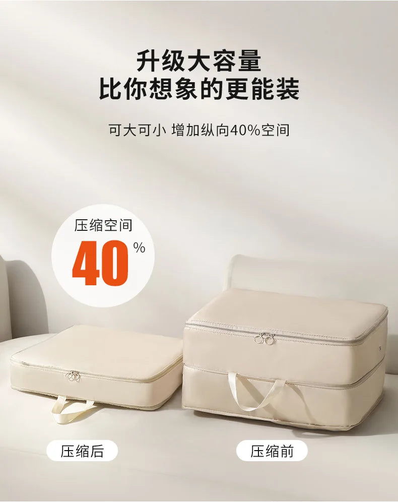 SRETNO Large Capacity Cotton Quilt Compression Storage Bag for Moving and Traveling Organizing Bag for Home Dust Pre Organizador