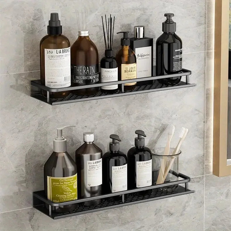 Aluminum Shelf Bathroom Storage Rack Wall Mounted Cosmetic Storage Rack Suitable For Bathroom Item Storage