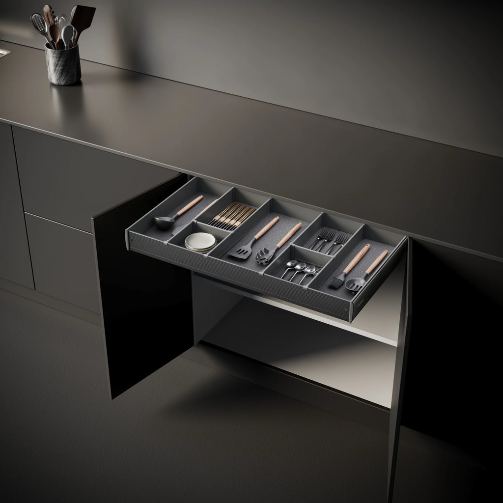 Goldmine Cabinet Organizers 3 Layers Aluminum Storage Baskets Drawers Tableware And Cookware Pullout Drawers For Kitchen