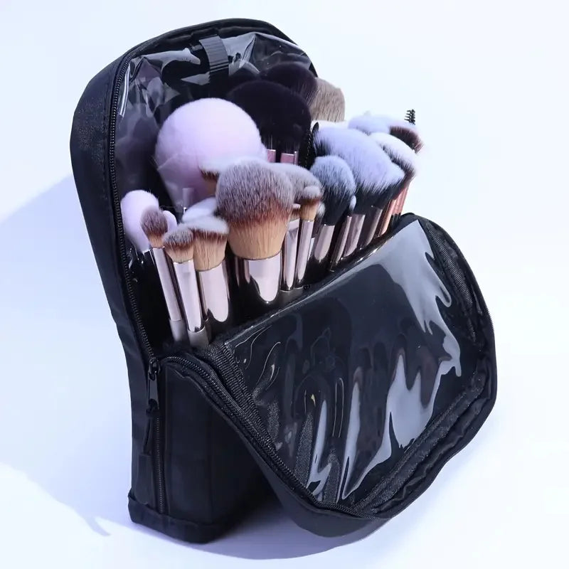 Stand-up Makeup Brushes Organizer Bag Large Capacity Makeup Brushes Case Cosmetic Bag Artist Storage Bag Can Hold 100 Brushes