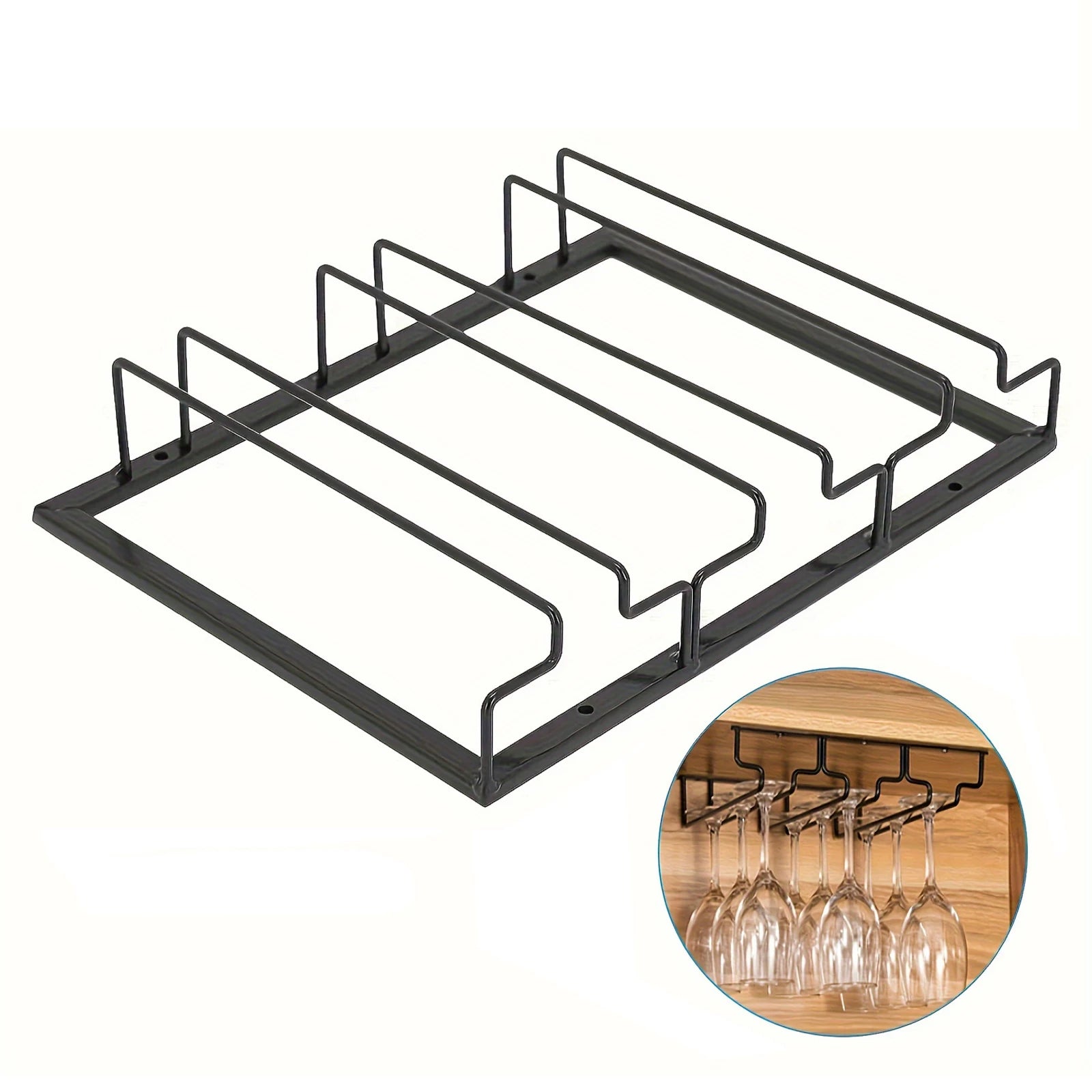 Stemware Rack Household Wall-mounted Wine Glasses Rack Under Cabinet Stemware Rack for Cabinet Kitchen Organizers Storage