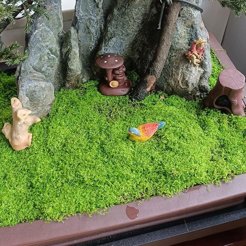 Green Fake Moss DIY Crafts Grass Artificial Moss Faux Preserved Moss Green Plant Home Room Garden Decor Landscape Fake Grass