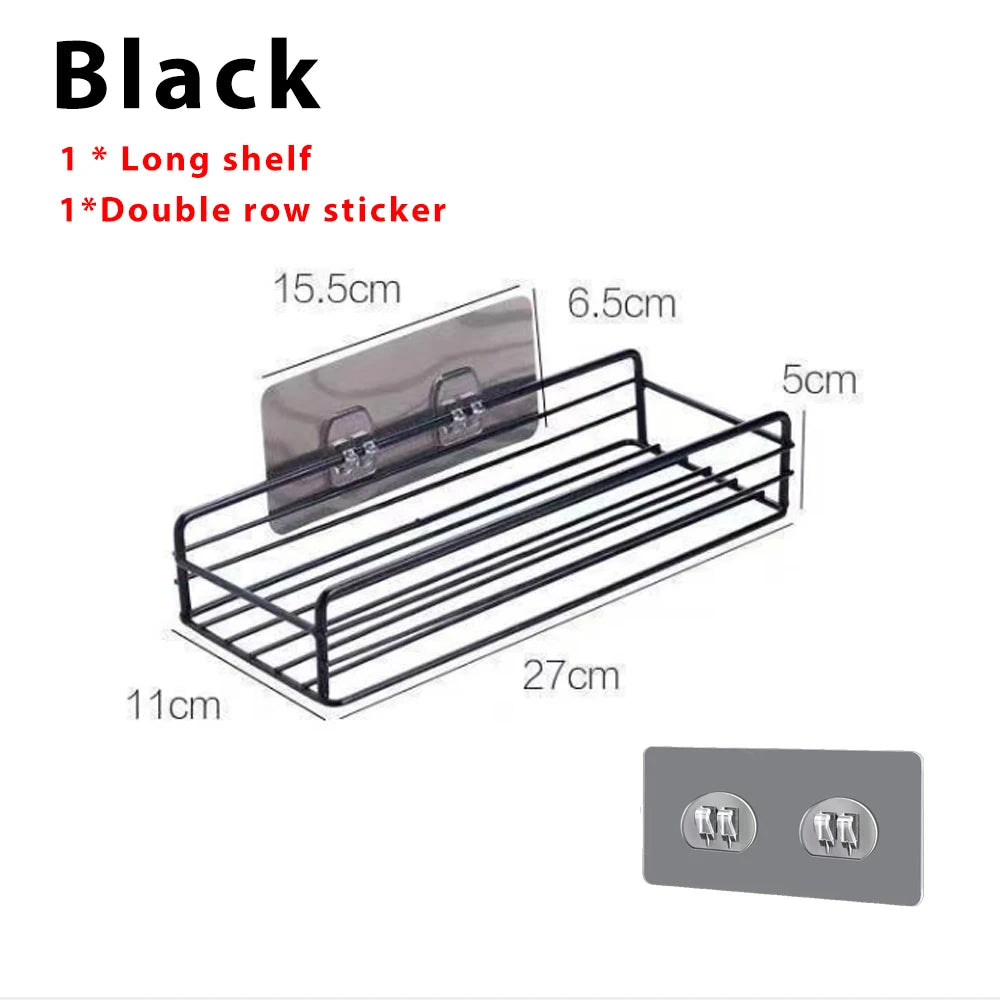 Toilet Storage Rack Bathroom Shelf No-Drill Corner Shelf Shower Wall Mounted Shelf Bracket Bathroom Accessory Organizer Shampoo