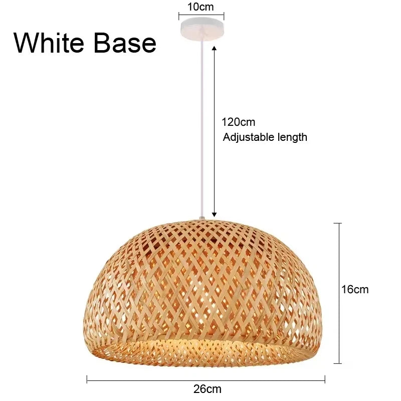 Bamboo Hanging Lamp Pendant Ceiling Light Rattan Wicker Lustre Hand Knit Braiding Suspended Home Dining люстра потол