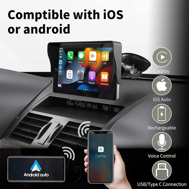 Portable Multimedia Player Touch Screen for Car with Apple CarPlay Android Auto Bluetooth Radio Car Intelligent Systems MP5