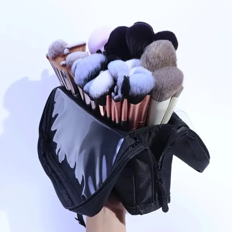 Stand-up Makeup Brushes Organizer Bag Large Capacity Makeup Brushes Case Cosmetic Bag Artist Storage Bag Can Hold 100 Brushes
