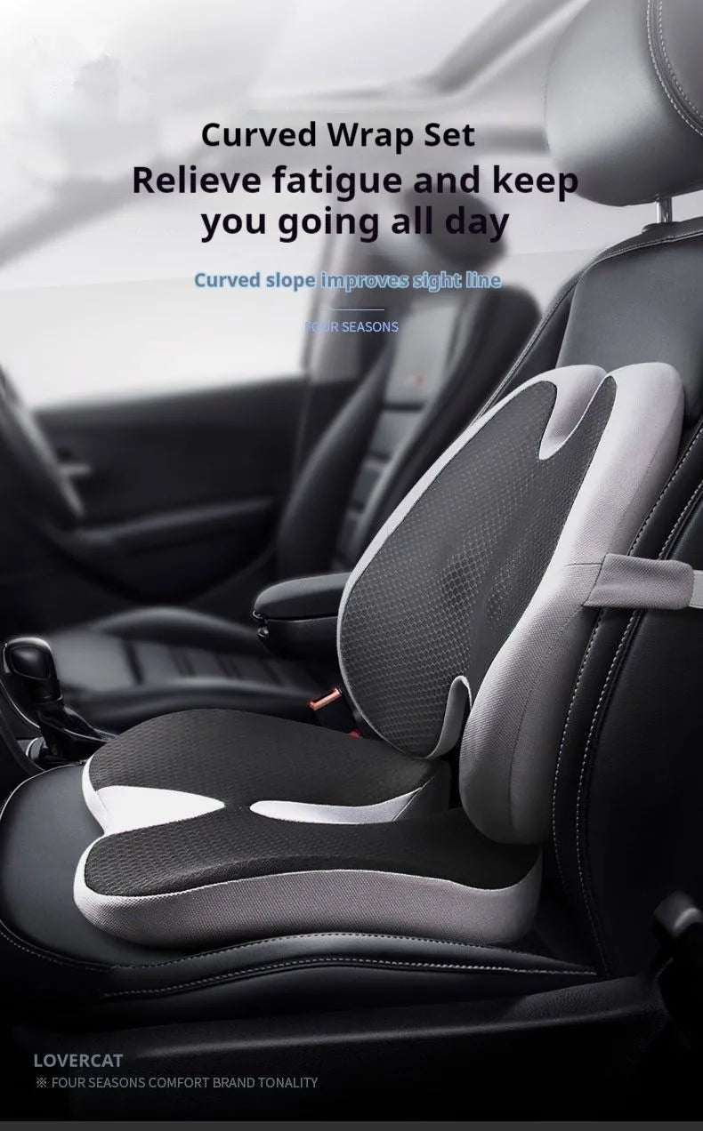 Memory Foam Seat Cushion Waist Back Support Pillow Set Orthopedic Ergonomic Coccyx Relief Hip Lumbar Pad for Office Chair Car