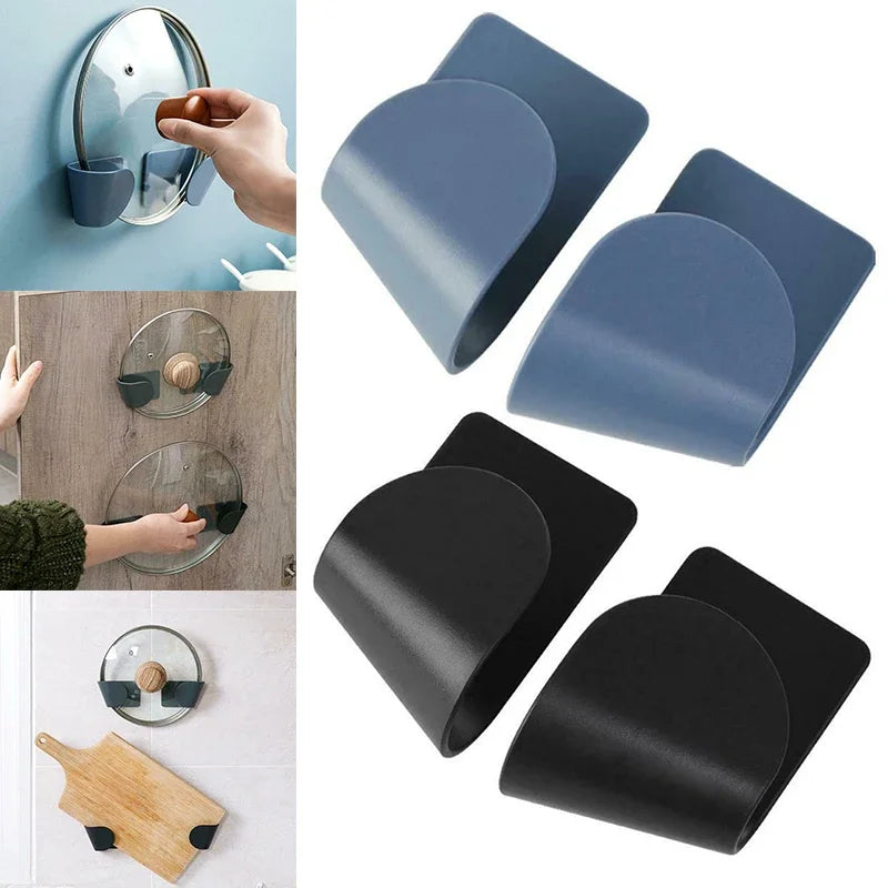 Pot Lid Holder Wall Mounted Hanging Holders for Pan Pot Cover Racks Cabinet Door Pan Lid Organizer Kitchen Storage Rack