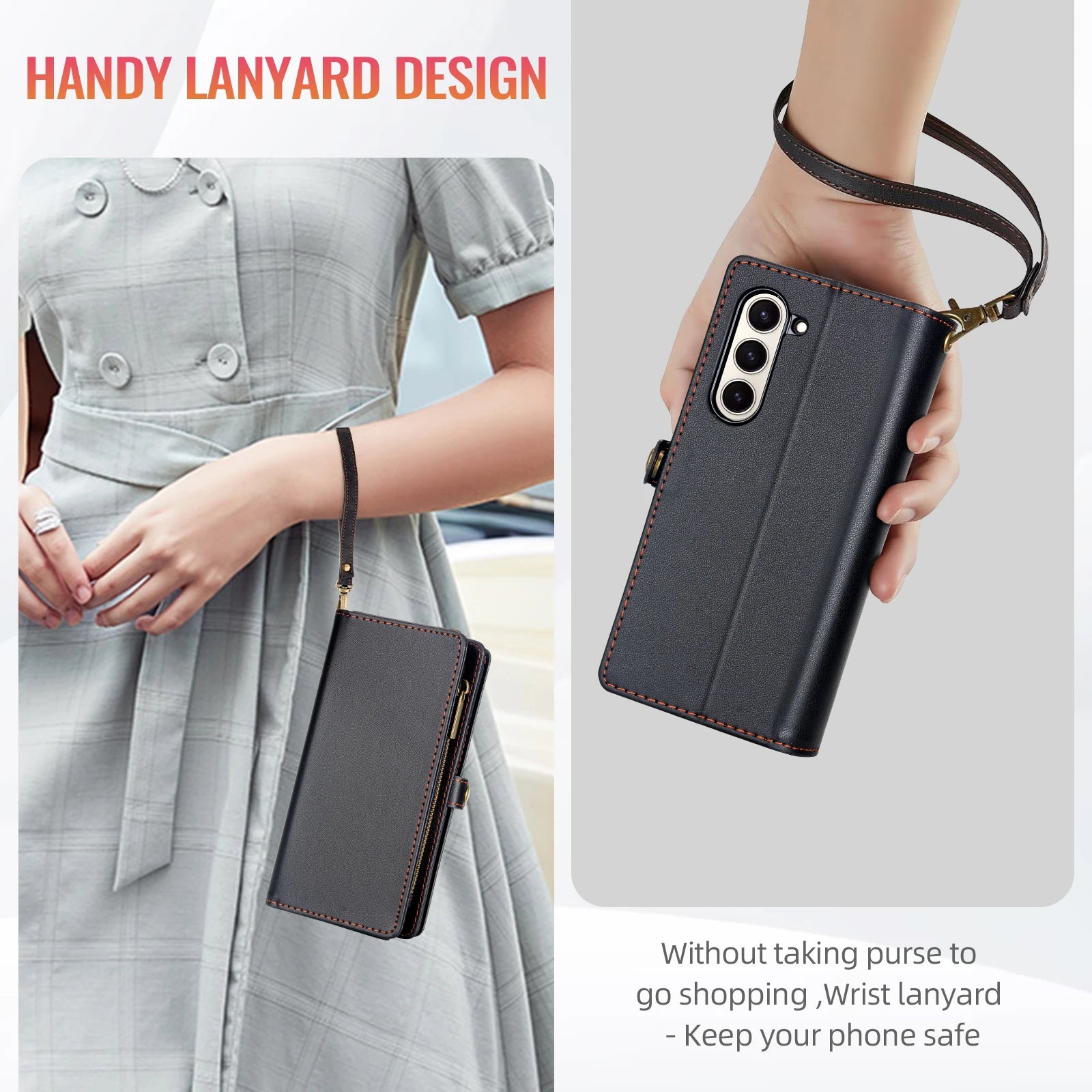 Multifunctional Leather Case for Samsung Galaxy Z Fold 5 4 3 Fold5 Fold4 Fold3 5G Phone Bags Cover Pen&Card Slots Wallet Holster