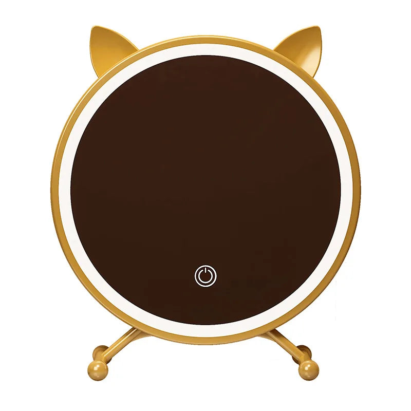 Desktop Smart LED Makeup Mirror with Light Home Bedroom Dressing Table Mirror Student Dormitory Desktop Dressing Mirror