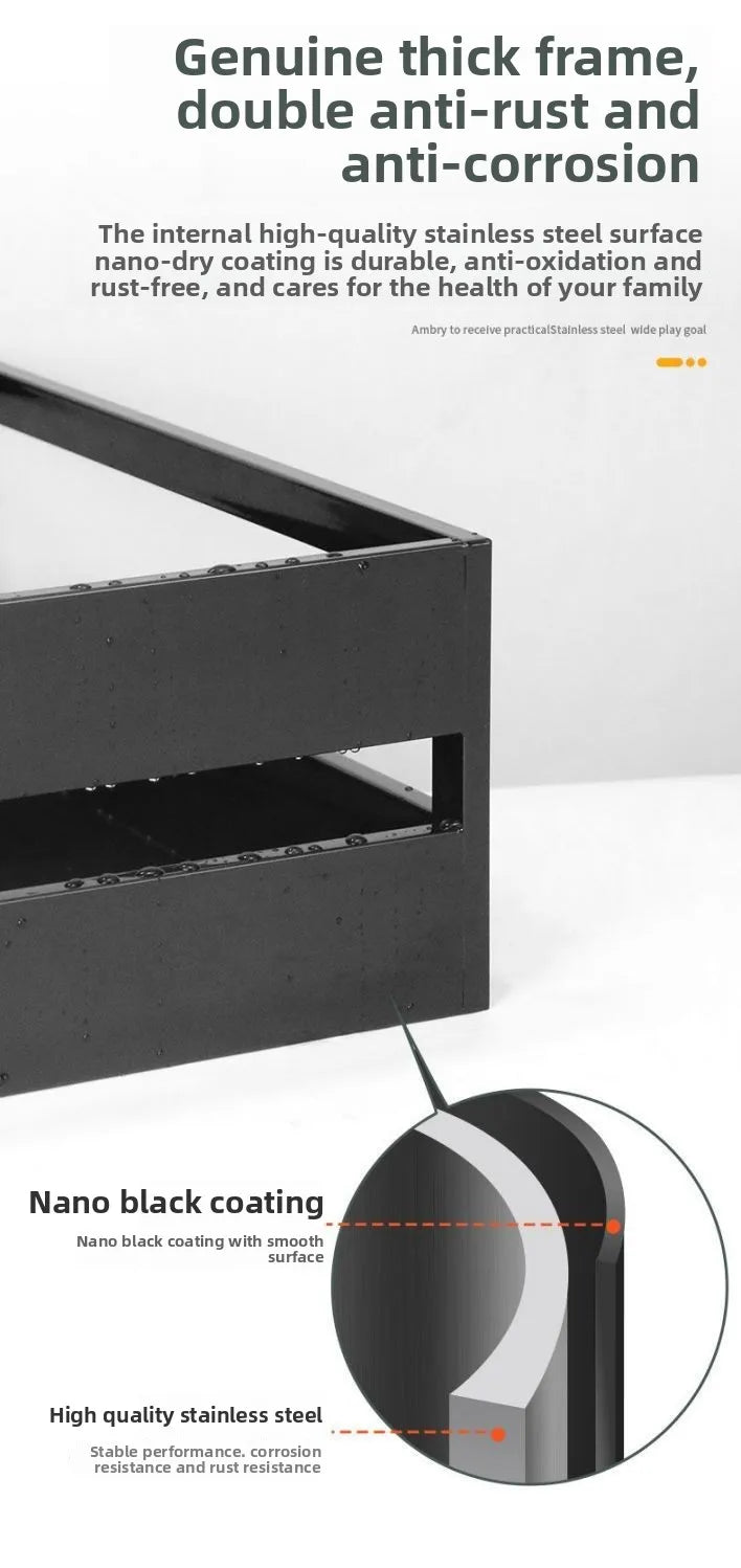 Kitchen Cabinet Stainless Steel Double Layer Basket